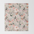 Cottagecore Summer Watercolor Floral Prints Throw Blanket Gallery Image 2