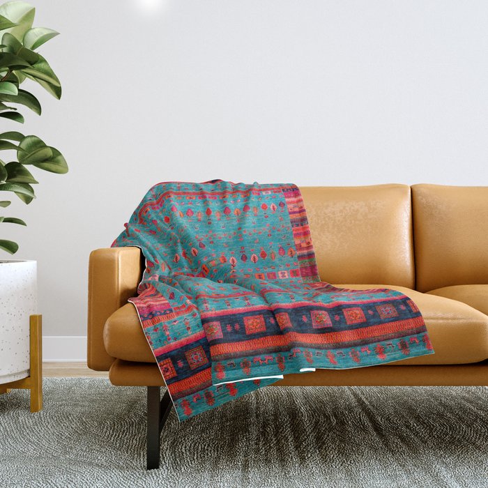Traditional Berber Bohemian Moroccan Handmade Fabric Style Fall Autumn Color Inspiration Throw Blanket Gallery Image 1
