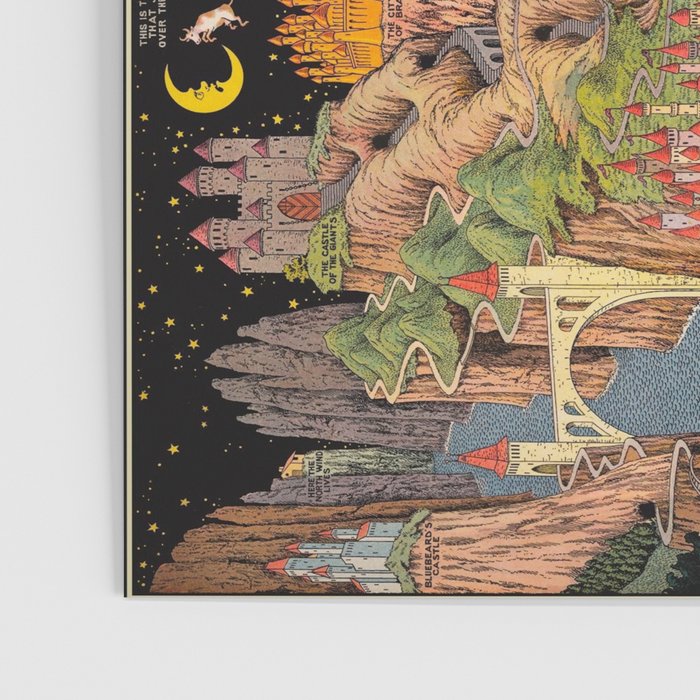 The land of make believe. Published by Jaro Hess 1930 Cornucopia of Fairy Tales Detailed Labeled Map Fun Magical Fantasy Art Poster Gallery Image 3