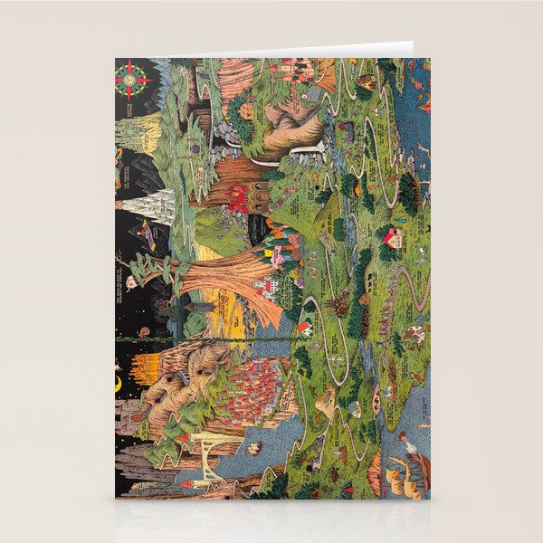 The land of make believe. Published by Jaro Hess 1930 Cornucopia of Fairy Tales Detailed Labeled Map Fun Magical Fantasy Art Stationery Card Gallery Image 2