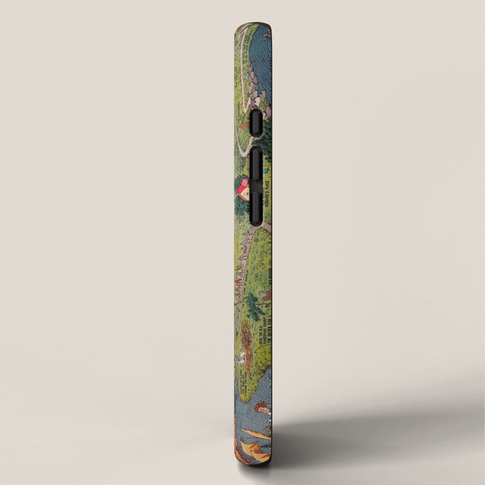The land of make believe. Published by Jaro Hess 1930 Cornucopia of Fairy Tales Detailed Labeled Map Fun Magical Fantasy Art iPhone Case Gallery Image 2