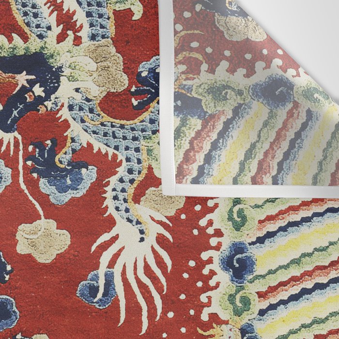 Antique Chinese Dragon Rug Print Wall Tapestry Gallery Image 3