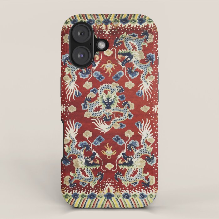 Antique Chinese Dragon Rug Print iPhone Case Gallery Image 1