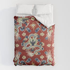 Antique Chinese Dragon Rug Print Duvet Cover Gallery Image 6