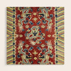 Antique Chinese Dragon Rug Print Wood Wall Art Gallery Image 1