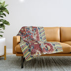 Antique Chinese Dragon Rug Print Throw Blanket Gallery Image 1