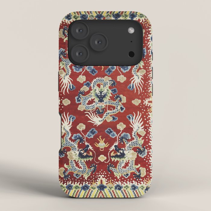 Antique Chinese Dragon Rug Print iPhone Case Gallery Image 3