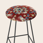Antique Chinese Dragon Rug Print Stool Gallery Image 2