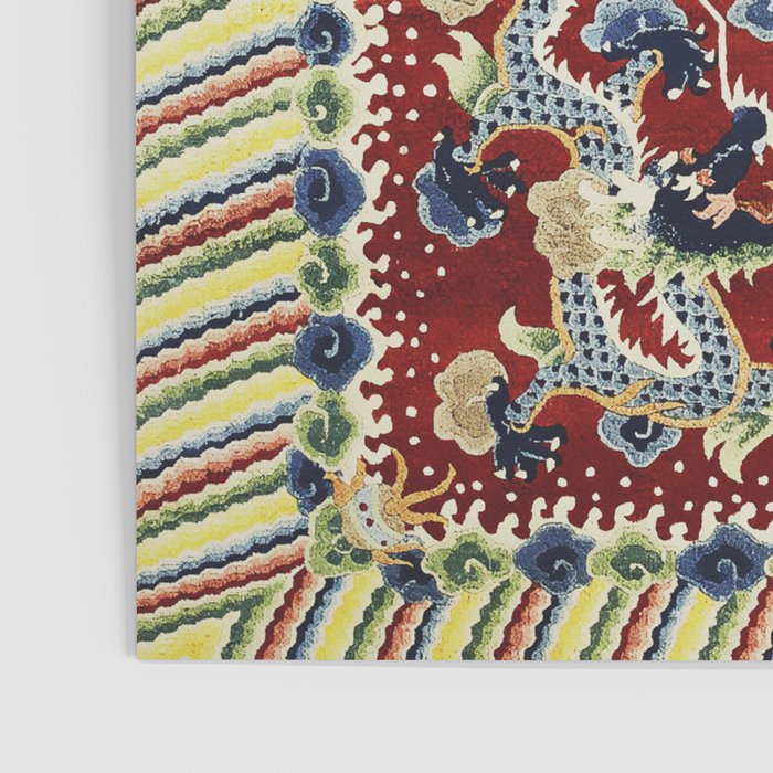 Antique Chinese Dragon Rug Print Poster Gallery Image 3