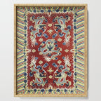 Antique Chinese Dragon Rug Print Serving Tray Gallery Image 1