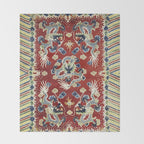 Antique Chinese Dragon Rug Print Throw Blanket Gallery Image 2