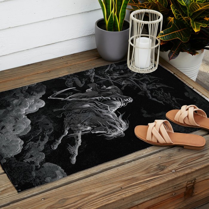 Death on the Pale Horse- Gustave Dore Outdoor Rug Gallery Image 2