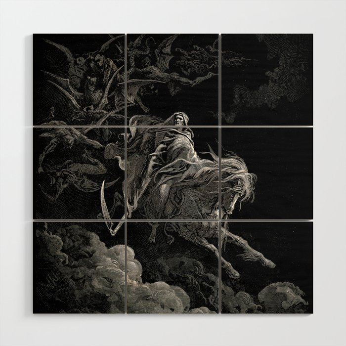 Death on the Pale Horse- Gustave Dore Wood Wall Art Gallery Image 1