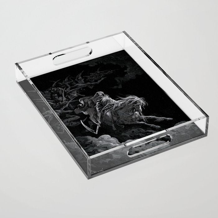 Death on the Pale Horse- Gustave Dore Acrylic Tray Gallery Image 1