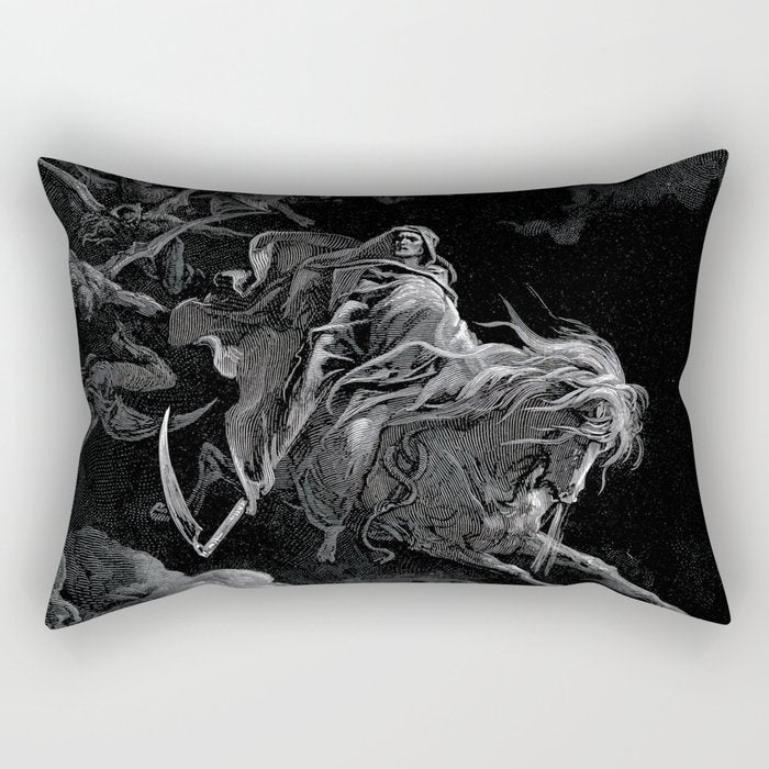 Death on the Pale Horse- Gustave Dore Rectangular Pillow Gallery Image 1