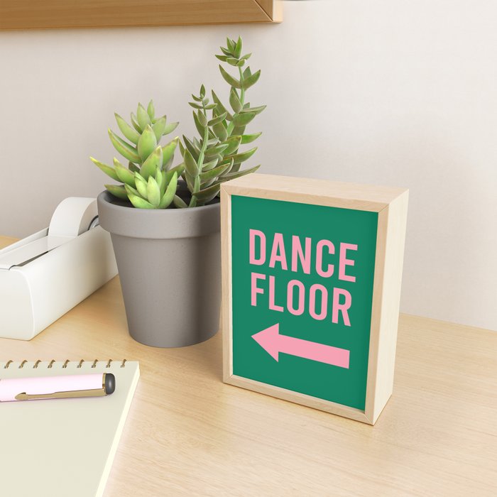 Dance Floor Left Arrow (Green Pink) Mini Art Print Gallery Image 2