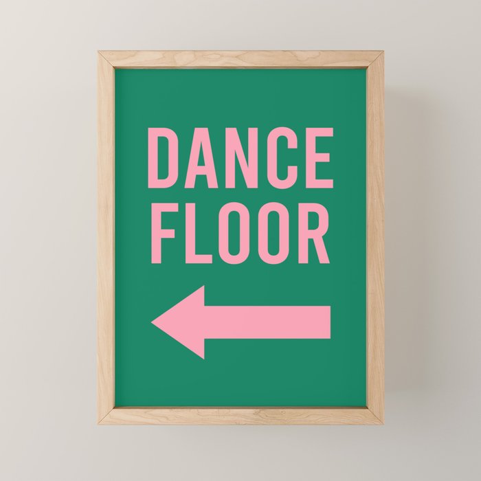 Dance Floor Left Arrow (Green Pink) Mini Art Print Gallery Image 1