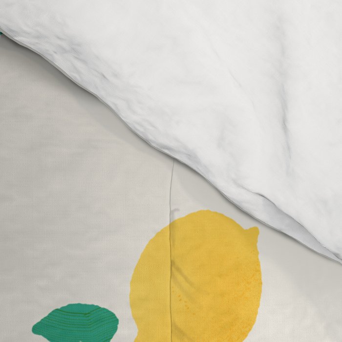 Sunny Mediterranean Lemon Pattern  Summer Coastal Vibes Comforter Gallery Image 4