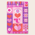 I Love You Checkerboard - Pink Red & Purple Cutting Board Gallery Image 1