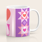 I Love You Checkerboard - Pink Red & Purple Coffee Mug Gallery Image 1