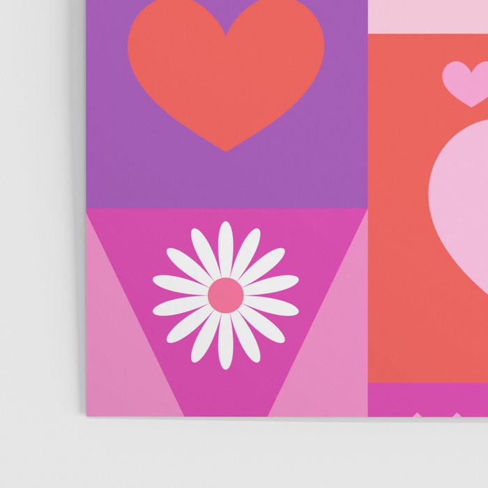 I Love You Checkerboard - Pink Red & Purple Poster Gallery Image 3