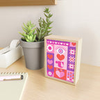 I Love You Checkerboard - Pink Red & Purple Mini Art Print Gallery Image 2