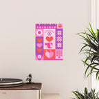 I Love You Checkerboard - Pink Red & Purple Poster Gallery Image 2