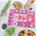 I Love You Checkerboard - Pink Red & Purple Cutting Board Gallery Image 2