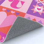 I Love You Checkerboard - Pink Red & Purple Rug Gallery Image 4