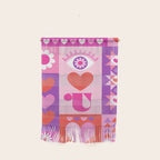 I Love You Checkerboard - Pink Red & Purple Wall Hanging Gallery Image 1