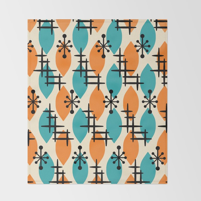 Mid Century Modern Atomic Drops 224 Throw Blanket Gallery Image 2