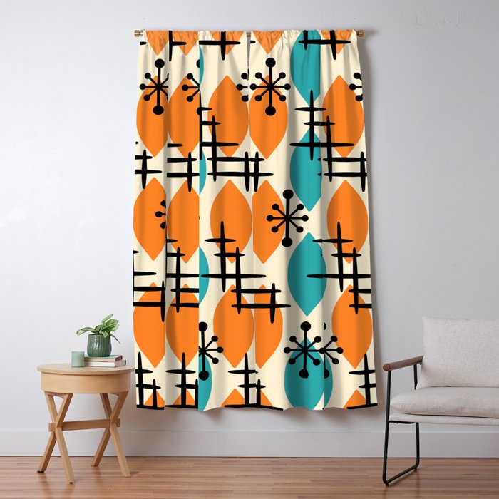 Mid Century Modern Atomic Drops 224 Window Curtain Gallery Image 1