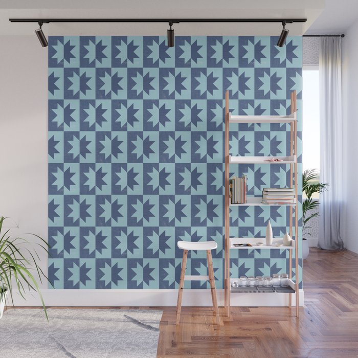 Holiday Contrast: Blue Bethlehem Star Delight Wall Mural Gallery Image 1