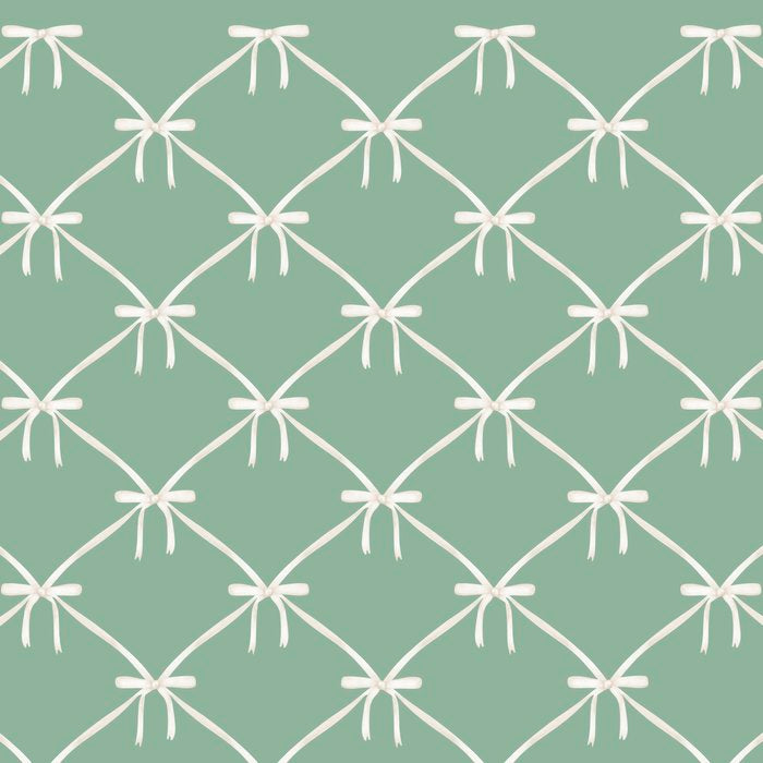 Bows & Ribbons Pattern XXVII Sage Green Coffee Mug Gallery Image 2