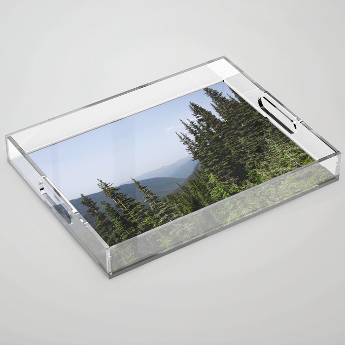Mount Rainier Summer Adventure VII - Pacific Northwest Mountain Landscape Acrylic Tray Gallery Image 1