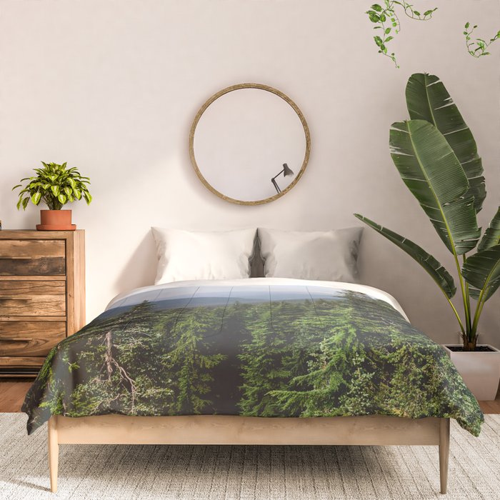 Mount Rainier Summer Adventure VII - Pacific Northwest Mountain Landscape Comforter Gallery Image 3