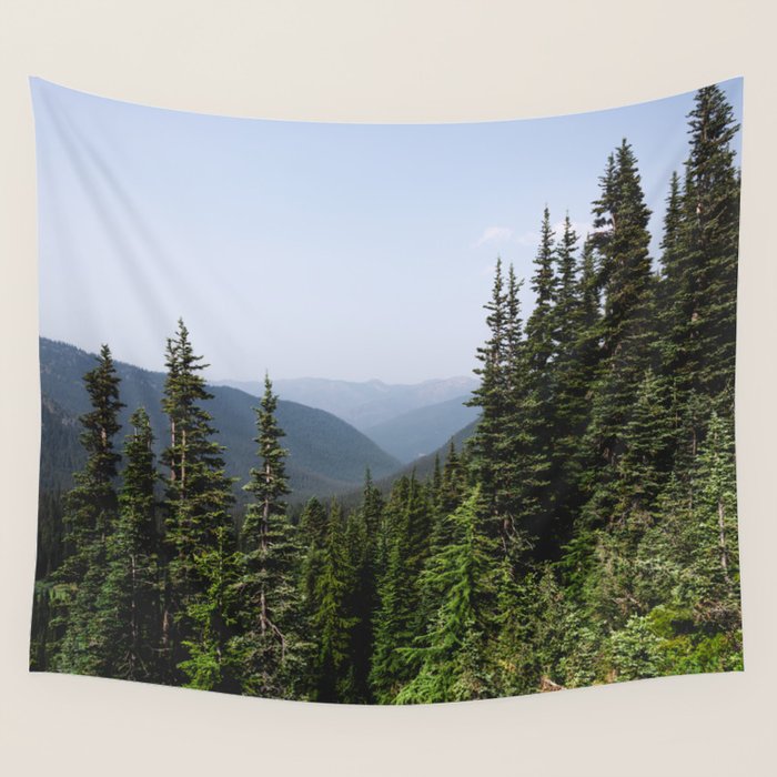 Mount Rainier Summer Adventure VII - Pacific Northwest Mountain Landscape Wall Tapestry Gallery Image 4