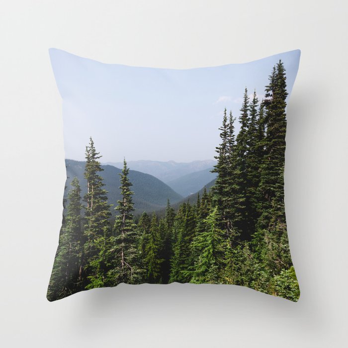 Mount Rainier Summer Adventure VII - Pacific Northwest Mountain Landscape Throw Pillow Gallery Image 6