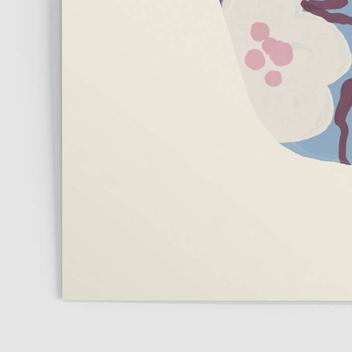 Blue Floral Folk Vase Poster Gallery Image 3