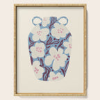 Blue Floral Folk Vase Serving Tray Gallery Image 1