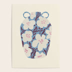 Blue Floral Folk Vase Poster Gallery Image 4