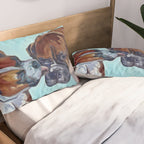 Kissing Boxers Dogs Portrait Pillow Sham Gallery Image 2