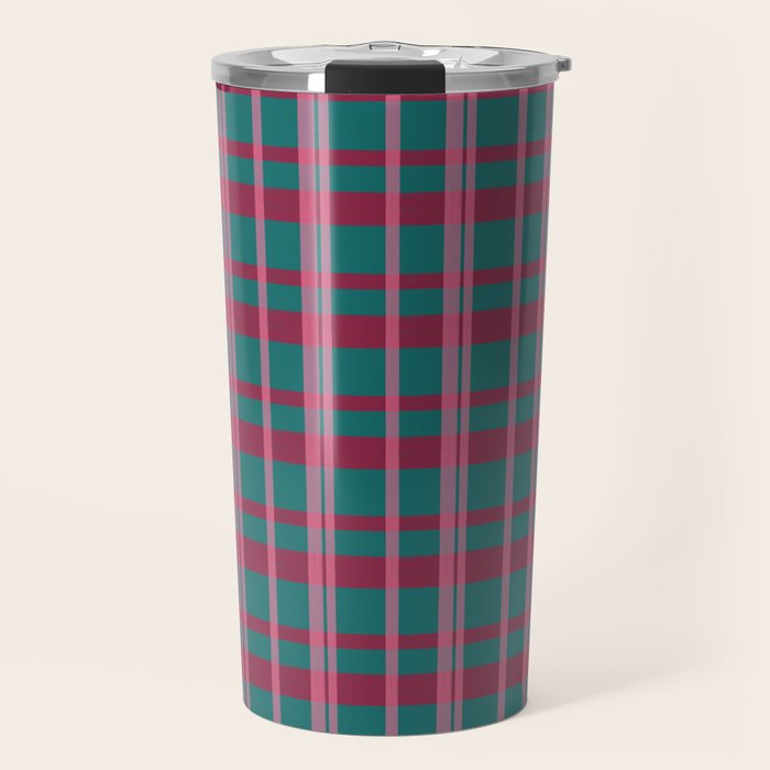 Classic Winter Plaid Flannel Travel Mug Gallery Image 1