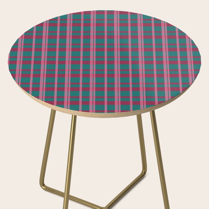 Classic Winter Plaid Flannel Side Table Gallery Image 2