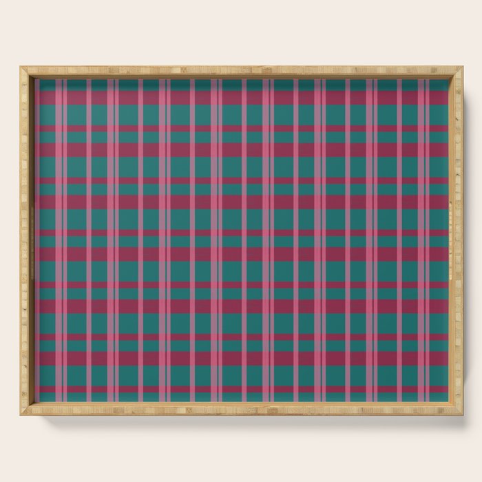 Classic Winter Plaid Flannel Serving Tray Gallery Image 1