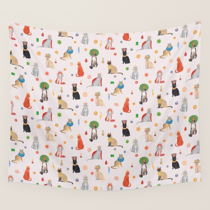 Cat Queens Wall Tapestry Gallery Image 1
