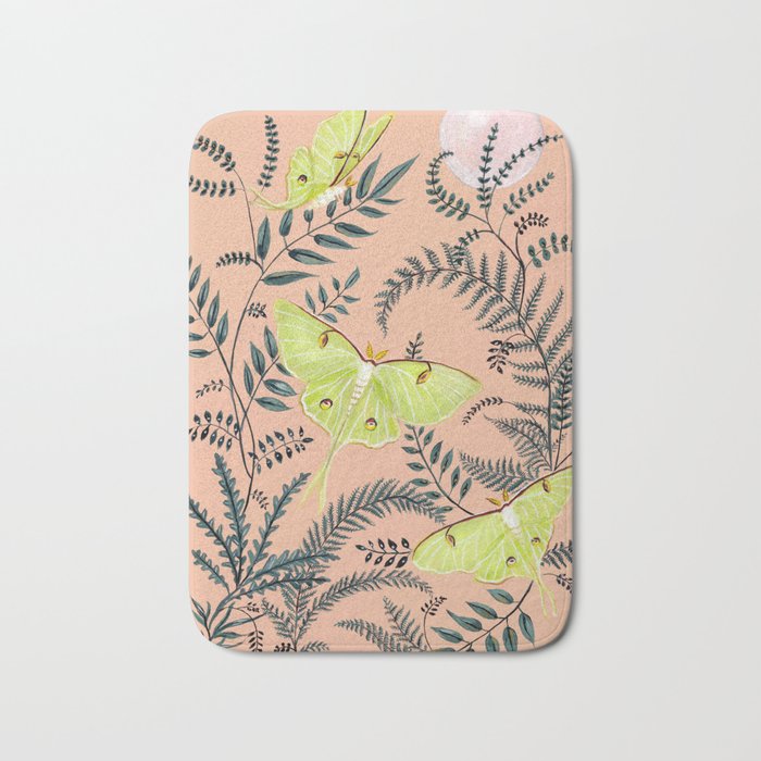Luna Moths Bath Mat Gallery Image 1