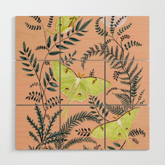 Luna Moths Wood Wall Art Gallery Image 1