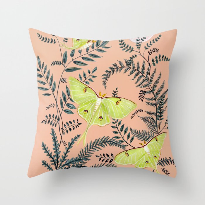 Luna Moths Throw Pillow Gallery Image 6