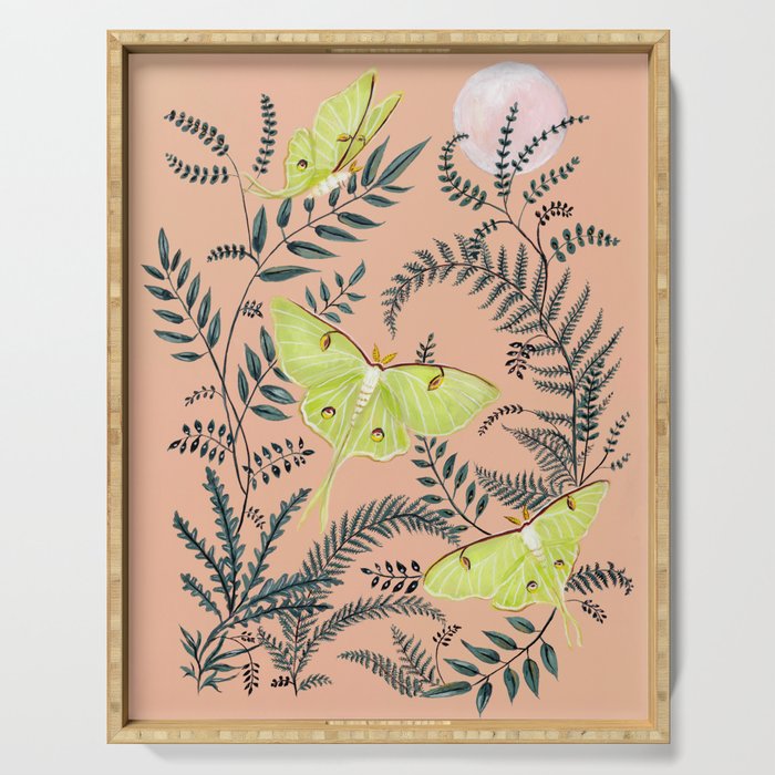 Luna Moths Serving Tray Gallery Image 1